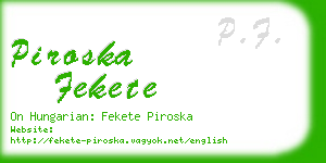 piroska fekete business card